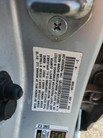 19XFA1F83AE031181 - 2010 HONDA CIVIC EX SILVER photo 12