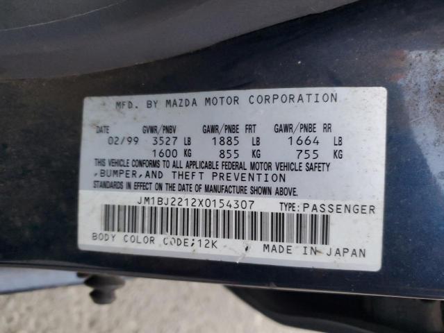 JM1BJ2212X0154307 - 1999 MAZDA PROTEGE ES BLUE photo 12