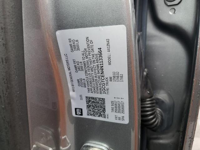 1GCGTCEN4N1133664 - 2022 CHEVROLET COLORADO LT GRAY photo 12