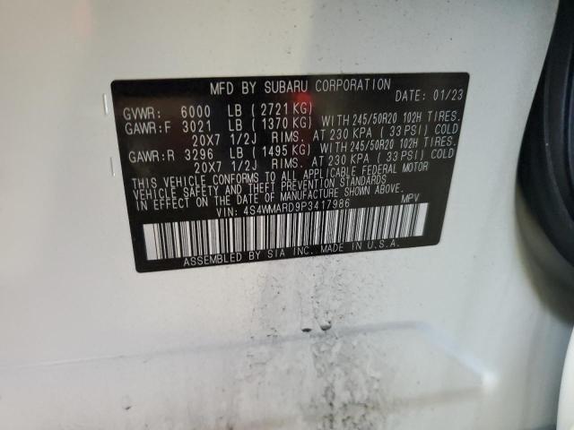4S4WMARD9P3417986 - 2023 SUBARU ASCENT TOURING Սպիտակ լուսանկար 14