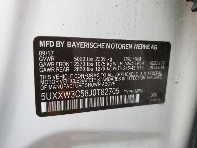 5UXXW3C58J0T82705 - 2018 BMW X4 XDRIVE28I WHITE photo 13