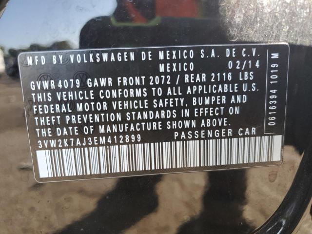 3VW2K7AJ3EM412899 - 2014 VOLKSWAGEN JETTA BASE BLACK photo 12