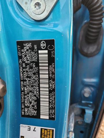 JTDKARFP0H3041155 - 2017 TOYOTA PRIUS PRIM Կապույտ լուսանկար 13