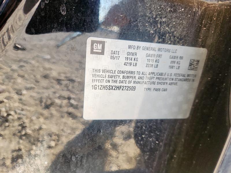 1G1ZH5SX2HF272509 - 2017 CHEVROLET MALIBU PREMIER BLACK photo 12