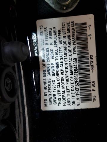 19XFB2F86FE044369 - 2015 HONDA CIVIC EX BLACK photo 12