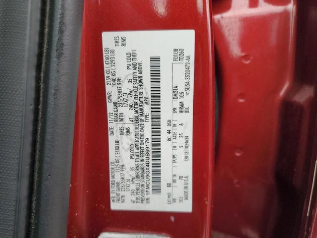 1FMCU9GX4DUB69179 - 2013 FORD ESCAPE SE RED photo 12