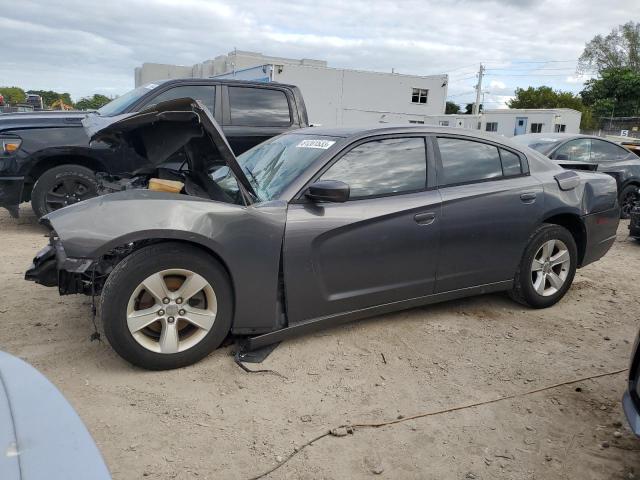 2C3CDXBG8EH131527 - 2014 DODGE CHARGER SE GRAY photo 1