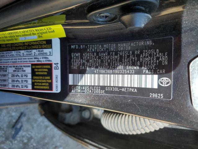 4T1BK36B19U325433 - 2009 TOYOTA AVALON XL BLACK photo 13