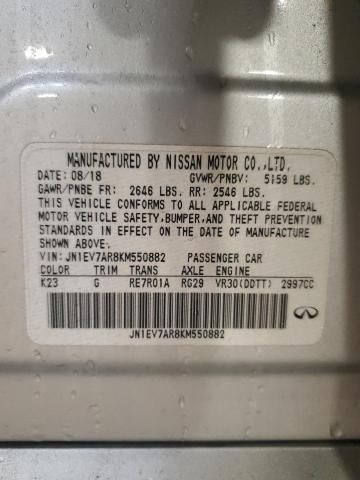 JN1EV7AR8KM550882 - 2019 INFINITI Q50 LUXE SILVER photo 12