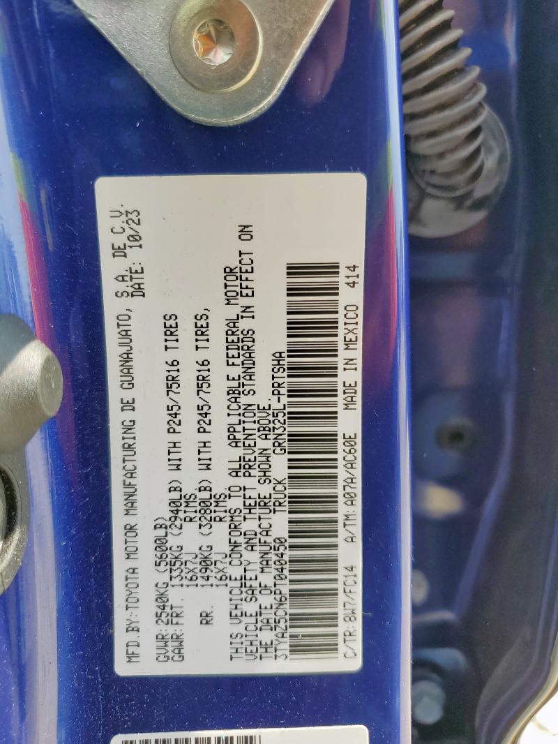 3TYAZ5CN6PT040450 - 2023 TOYOTA TACOMA DOUBLE CAB أزرق صورة 13