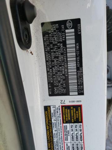 4T4BF3EKXAR023347 - 2010 TOYOTA CAMRY BASE WHITE photo 12