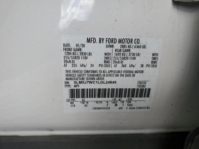 5LM5J7WC1LGL24849 - 2020 LINCOLN AVIATOR RESERVE WHITE photo 12