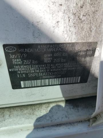 5NPE34AF7KH807077 - 2019 HYUNDAI SONATA LIMITED Ақ фото 12