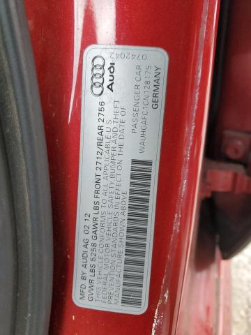 WAUHGAFC1CN128175 - 2012 AUDI A6 PRESTIGE RED photo 12