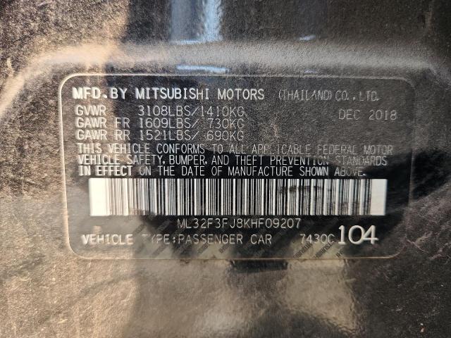 ML32F3FJ8KHF09207 - 2019 MITSUBISHI MIRAGE G4 ES შავი ფოტო 12