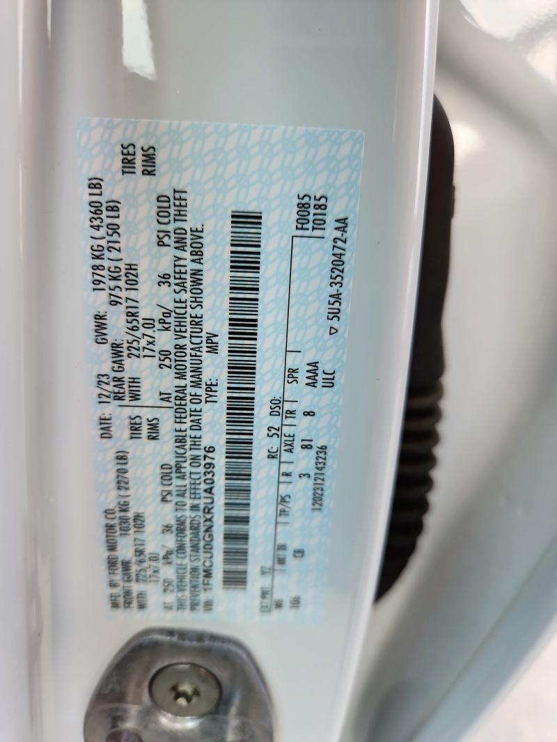 1FMCU0GNXRUA03976 - 2024 FORD ESCAPE ACTIVE Ağ foto 14