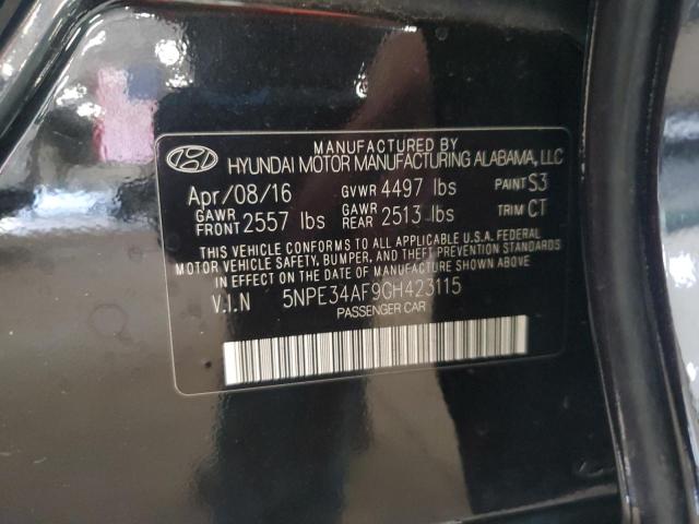 5NPE34AF9GH423115 - 2016 HYUNDAI SONATA SPORT შავი ფოტო 12