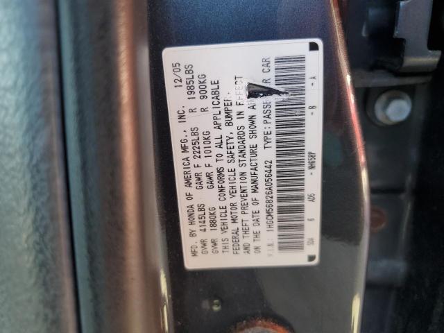 1HGCM56826A056442 - 2006 HONDA ACCORD EX رمادي صورة 12