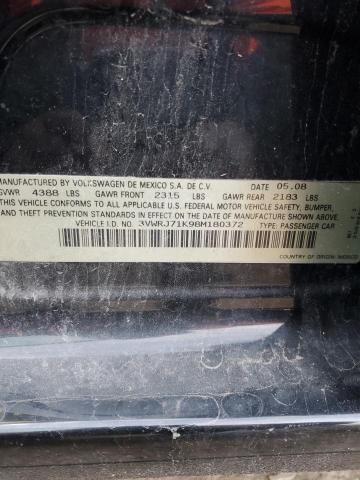 3VWRJ71K98M180372 - 2008 VOLKSWAGEN JETTA WOLFSBURG 黑色 照片 12