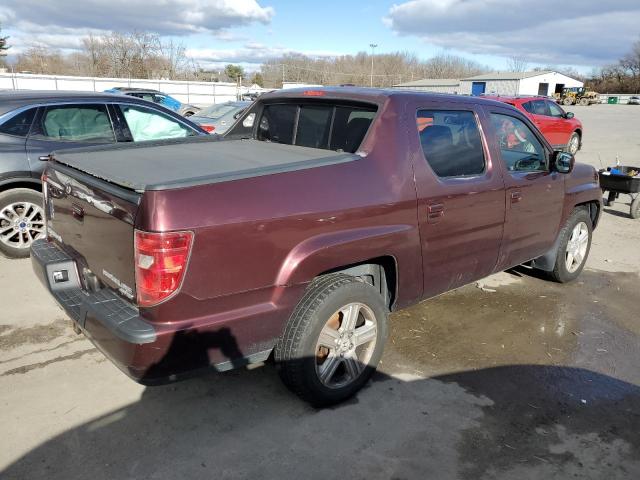 5FPYK16549B109654 - 2009 HONDA RIDGELINE RTL BURGUNDY photo 3