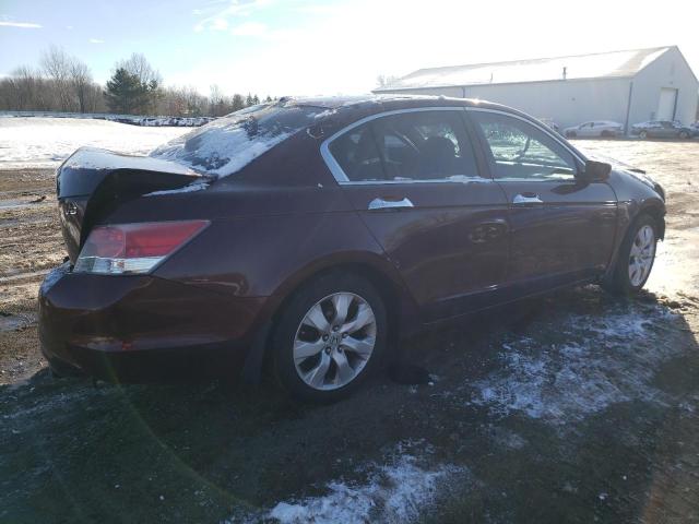 1HGCP36878A030594 - 2008 HONDA ACCORD EXL BURGUNDY photo 3