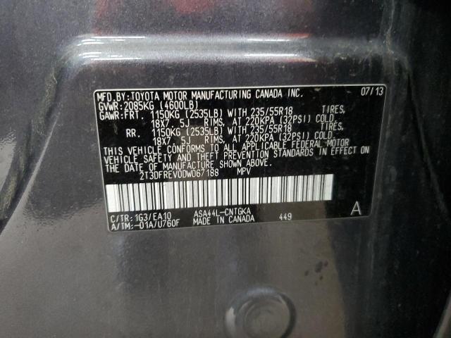 2T3DFREV0DW067188 - 2013 TOYOTA RAV4 LIMITED Boz foto 13