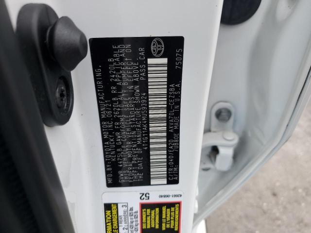 4T1G11AK4MU593924 - 2021 TOYOTA CAMRY SE 白色 照片 12