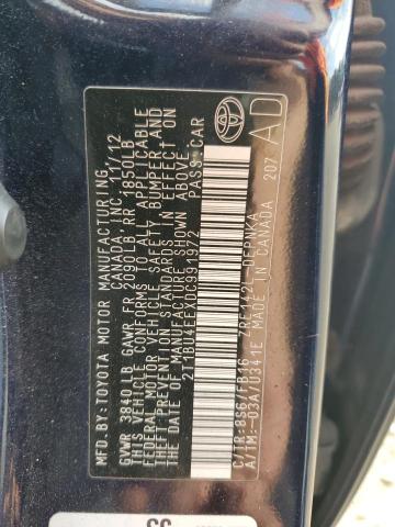 2T1BU4EEXDC991972 - 2013 TOYOTA COROLLA BASE BLUE photo 13