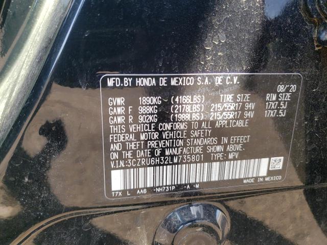 3CZRU6H32LM735801 - 2020 HONDA HR-V LX BLACK photo 24