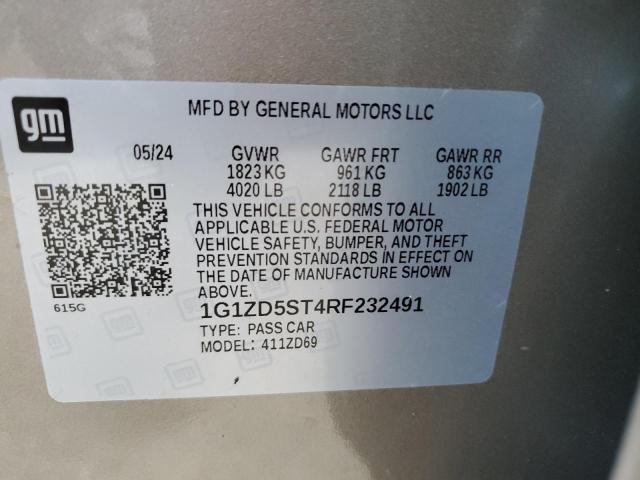 1G1ZD5ST4RF232491 - 2024 CHEVROLET MALIBU LT Grau Foto 12