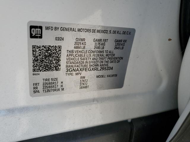 3GNAXFEGXRL295334 - 2024 CHEVROLET EQUINOX LS 白色 照片 12