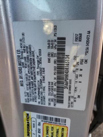 3FA6P0HR4DR165134 - 2013 FORD FUSION SE SILVER photo 13