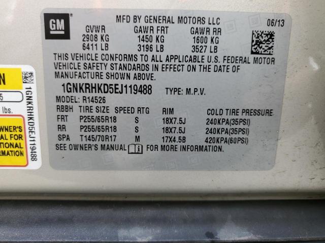 1GNKRHKD5EJ119488 - 2014 CHEVROLET TRAVERSE LT TAN photo 13