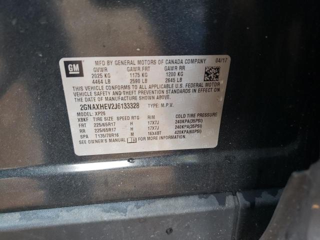 2GNAXHEV2J6133328 - 2018 CHEVROLET EQUINOX LS فحمي صورة 13