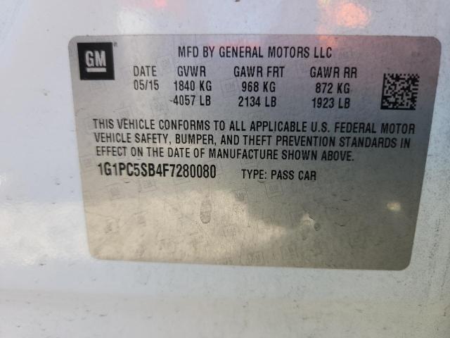 1G1PC5SB4F7280080 - 2015 CHEVROLET CRUZE LT 白色 照片 13