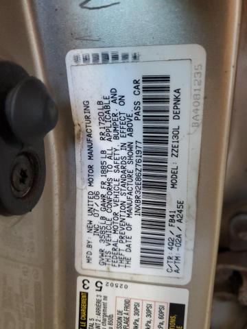 1NXBR32E86Z761977 - 2006 TOYOTA COROLLA CE Dorado foto 12