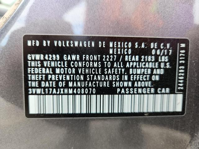 3VWL17AJXHM408070 - 2017 VOLKSWAGEN JETTA SEL GRAY photo 12
