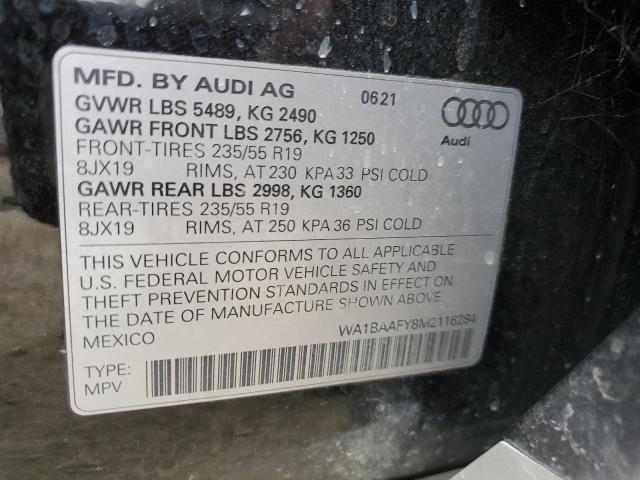 WA1BAAFY8M2116284 - 2021 AUDI Q5 PREMIUM PLUS Schwarz Foto 13