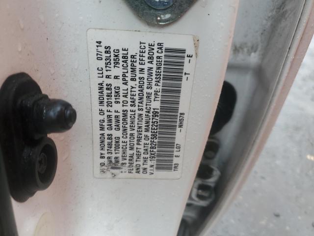 19XFB2F58EE257991 - 2014 HONDA CIVIC LX WHITE photo 12