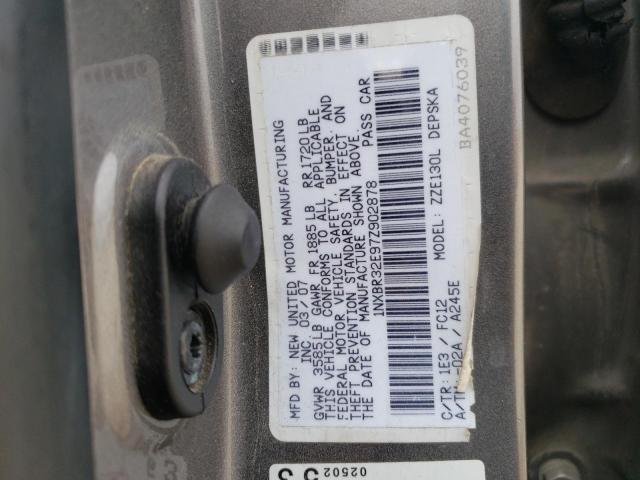 1NXBR32E97Z902878 - 2007 TOYOTA COROLLA CE GRAY photo 12