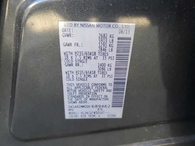 5N1AR2MM2DC689462 - 2013 NISSAN PATHFINDER S Grau Foto 13