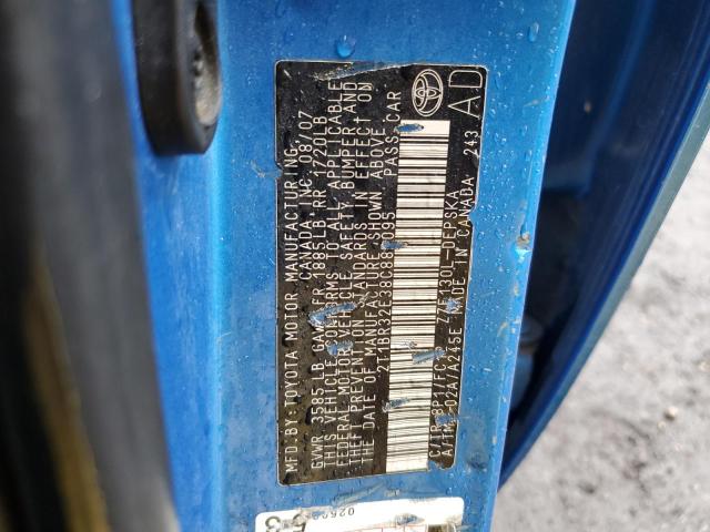 2T1BR32E38C882095 - 2008 TOYOTA COROLLA CE BLUE photo 12