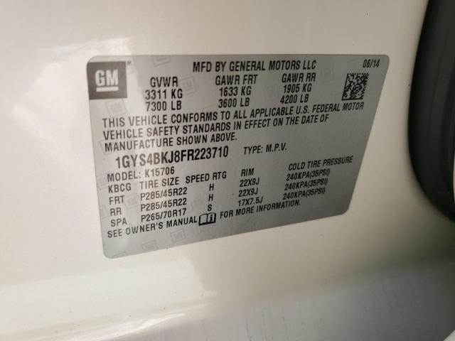 1GYS4BKJ8FR223710 - 2015 CADILLAC ESCALADE LUXURY WHITE photo 13