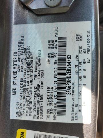 3FA6P0HD2ER264783 - 2014 FORD FUSION SE 灰色 照片 12