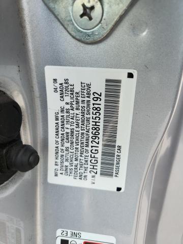 2HGFG12968H558192 - 2008 HONDA CIVIC EXL Srebrny zdjęcie 13