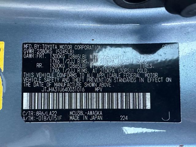 JTJHA31U640031016 - 2004 LEXUS RX 330 BLUE photo 10