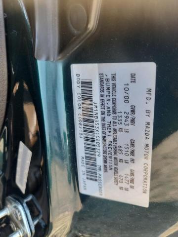 JM1NB353X10205329 - 2001 MAZDA MX-5 MIATA BASE GREEN photo 12