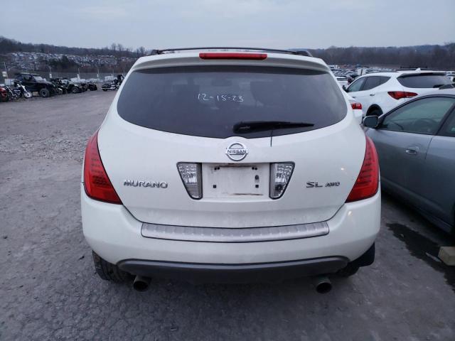 JN8AZ08W06W538629 - 2006 NISSAN MURANO SL WHITE photo 6