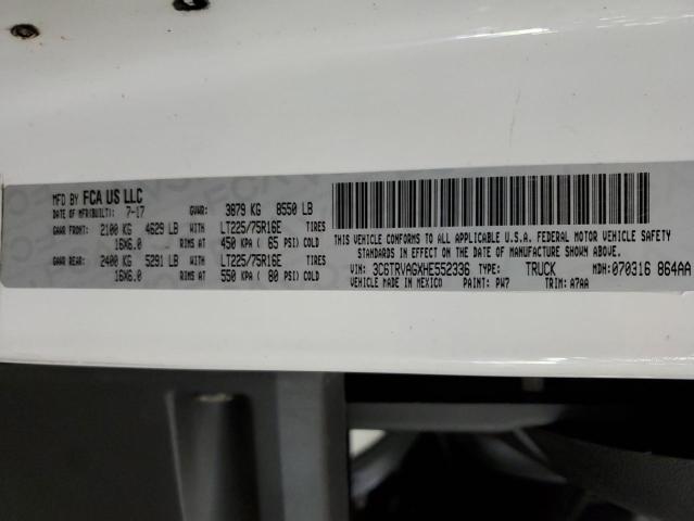 3C6TRVAGXHE552336 - 2017 RAM PROMASTER 1500 STANDARD WHITE photo 13