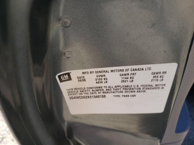 2G4WC562X51348158 - 2005 BUICK LACROSSE CX Gri fotoğraf 12